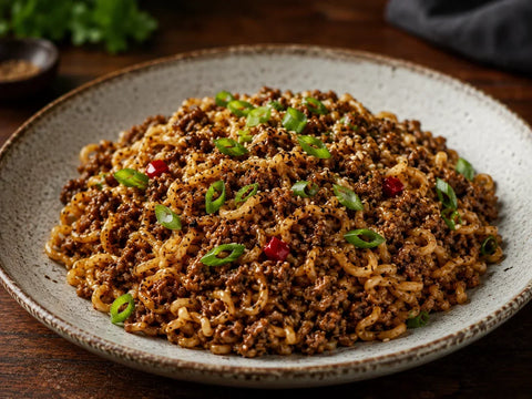 Nouilles au bœuf haché d'inspiration mongole à la Truffe noire