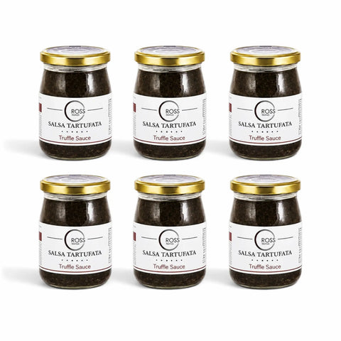 Six pots de 500 g de sauce Salsa Tartufata aux champignons avec 3 % Tuber aestivum